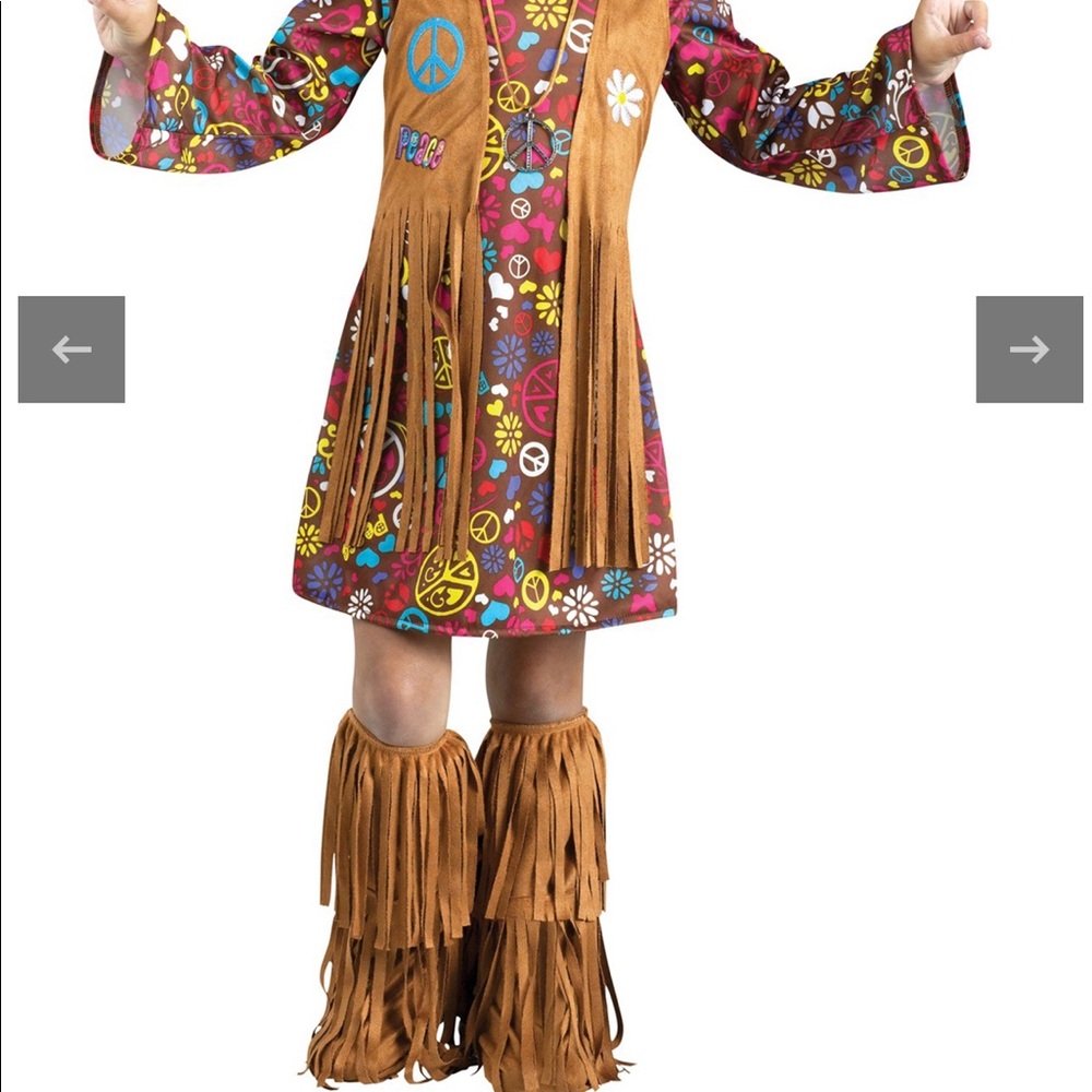 Toddler Hippie Costume with boot covers